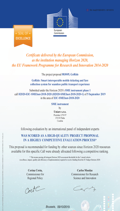 EU Certificate GORide